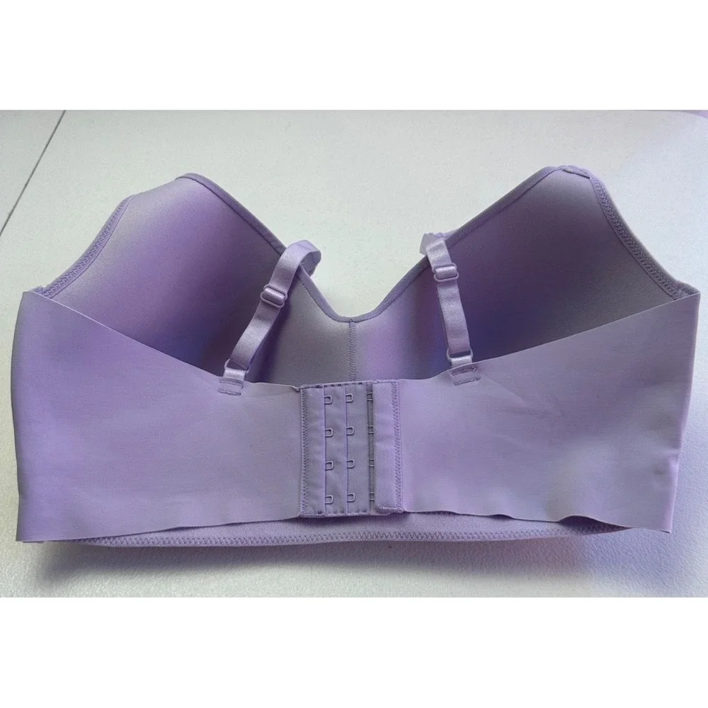 Rhonda Shear 2Pk Molded Cup Bra L Black Zebra Orchid Purple Wireless Comfort - Picture 12 of 16
